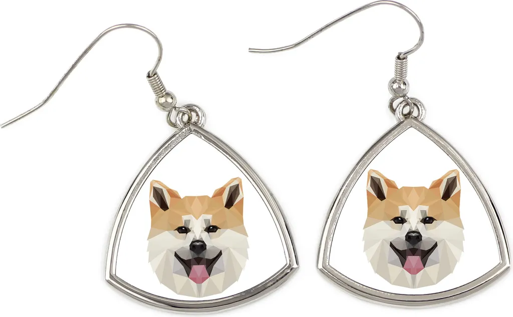 Orecchini Akita Inu Art-Dog - Gioielli Artigianali Cane Geometrico