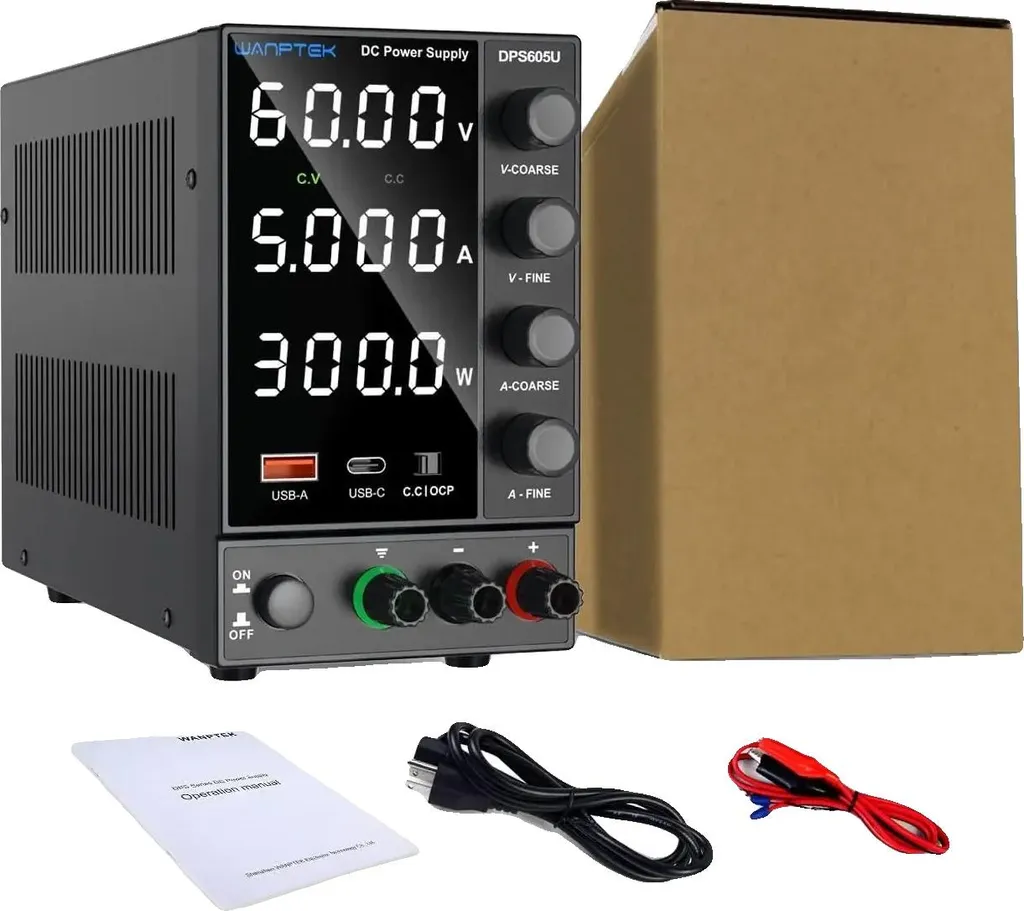 Alimentation CC haute précision 60V avec ports USB charge rapide intégrés
