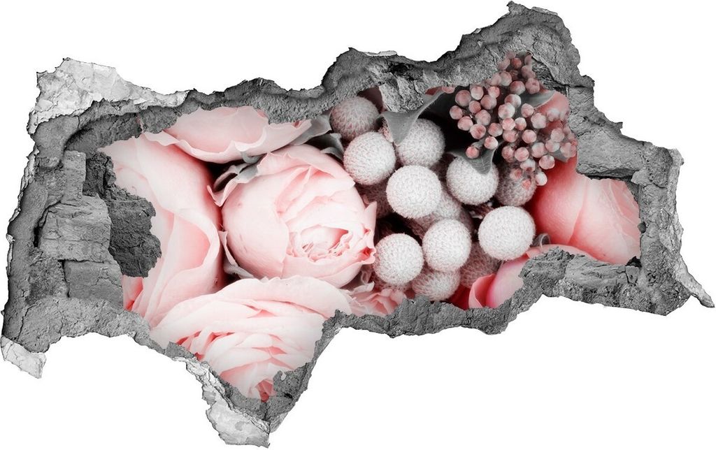 Selbstklebender Loch-3D-Aufkleber 95x73 cm Blumenstrauß