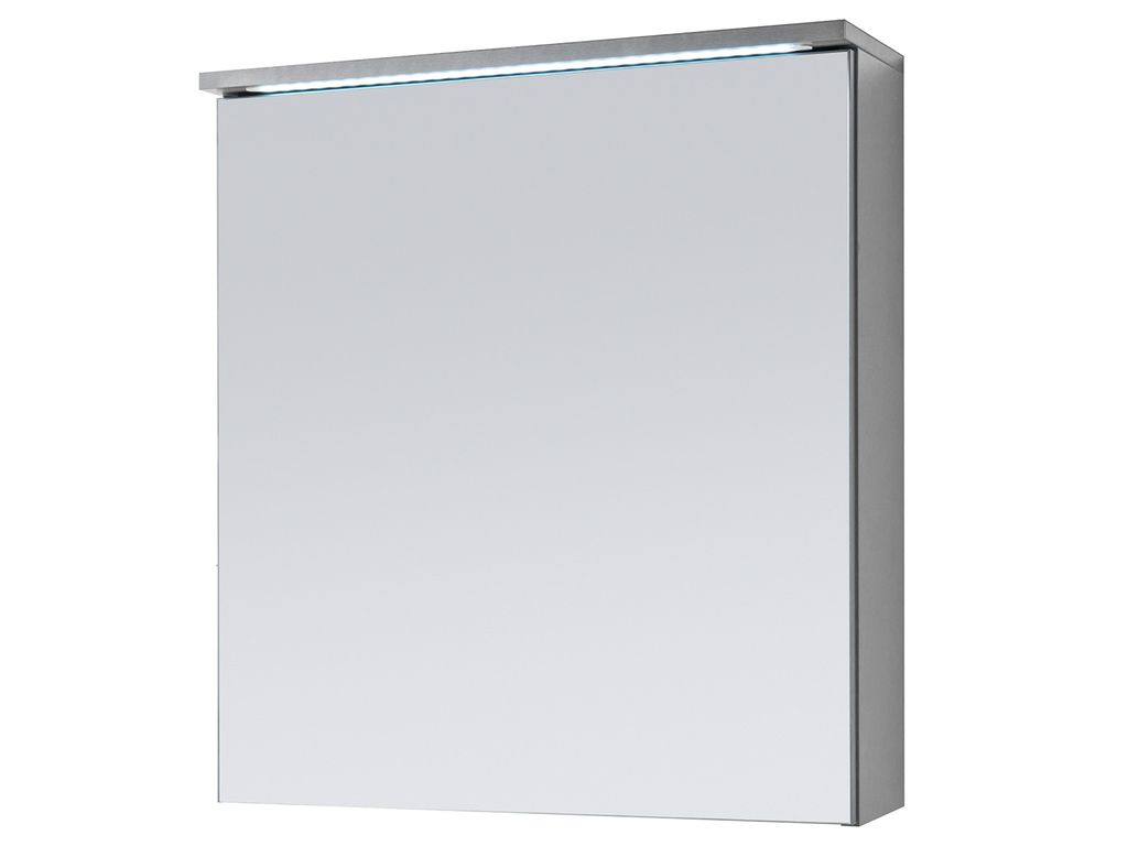 Spiegelschrank Badschrank Spiegel Badhängeschrank Badmöbel "Kirkja I" Titan / Weiß 60 cm