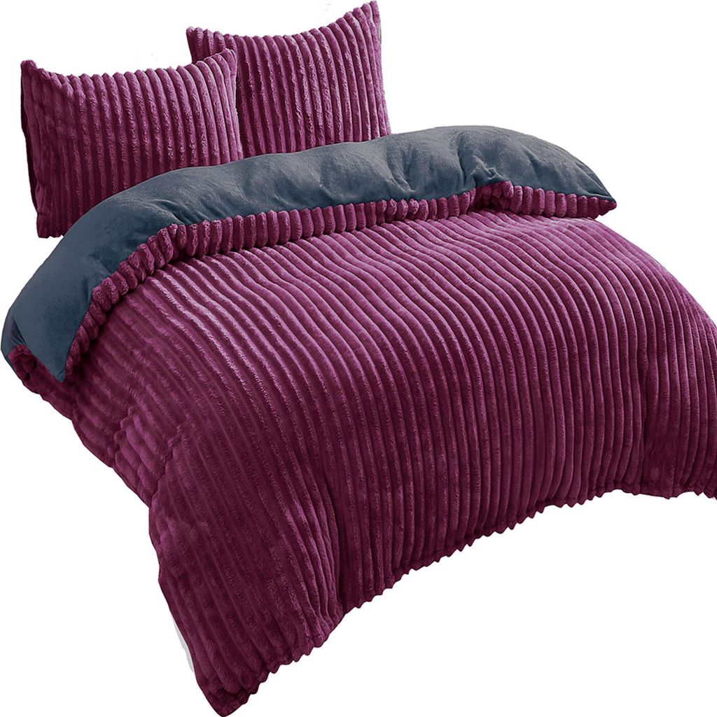 Teddy Plüsch Bettwäsche 200x220 cm Winter Bettbezug Cord Produktbild 