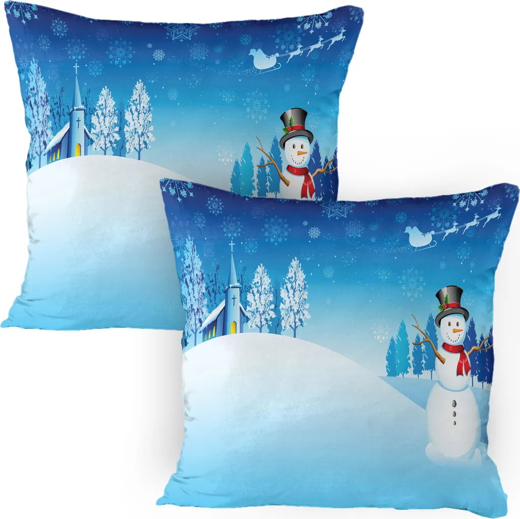 Housse de coussin Noël pour Grand Canapé, Décoration de Salon 80x80cm