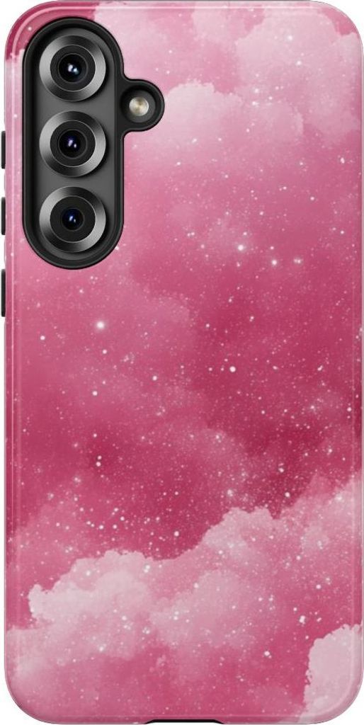 Glänzende Wolkenlandschaft in Rosa – Hülle Kompatibel mit Samsung Galaxy S25 Plus