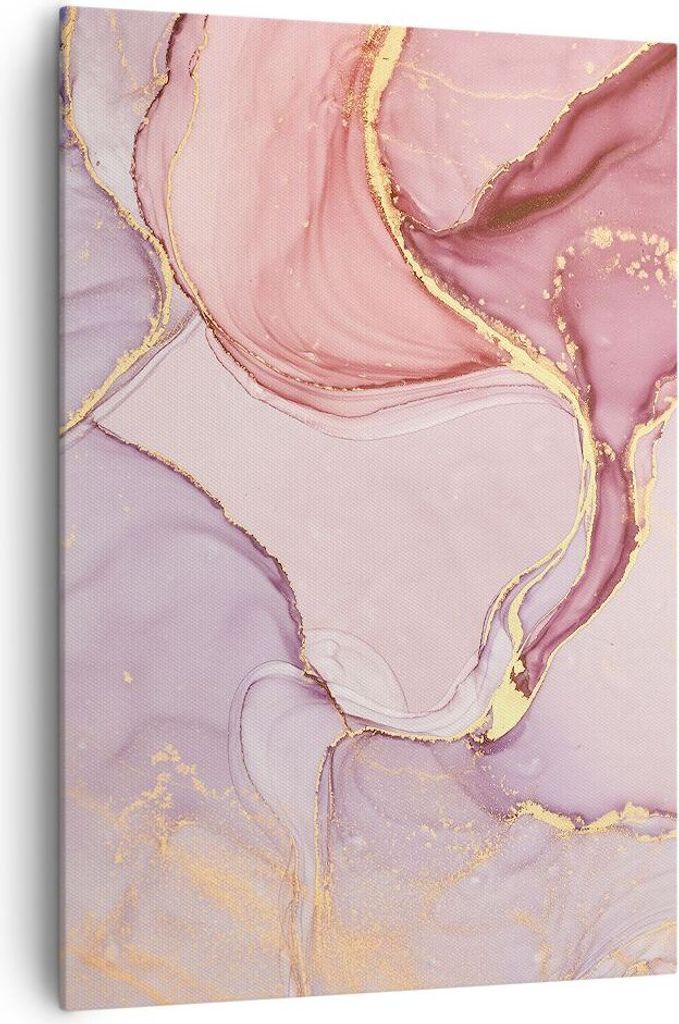 Bild auf Leinwand - Leinwandbild - Einteilig - Abstraktion Marmor Rosa - 70x100cm - Wand Bild - Wanddeko - Wandbilder - Leinwanddruck - Wanddekorat...