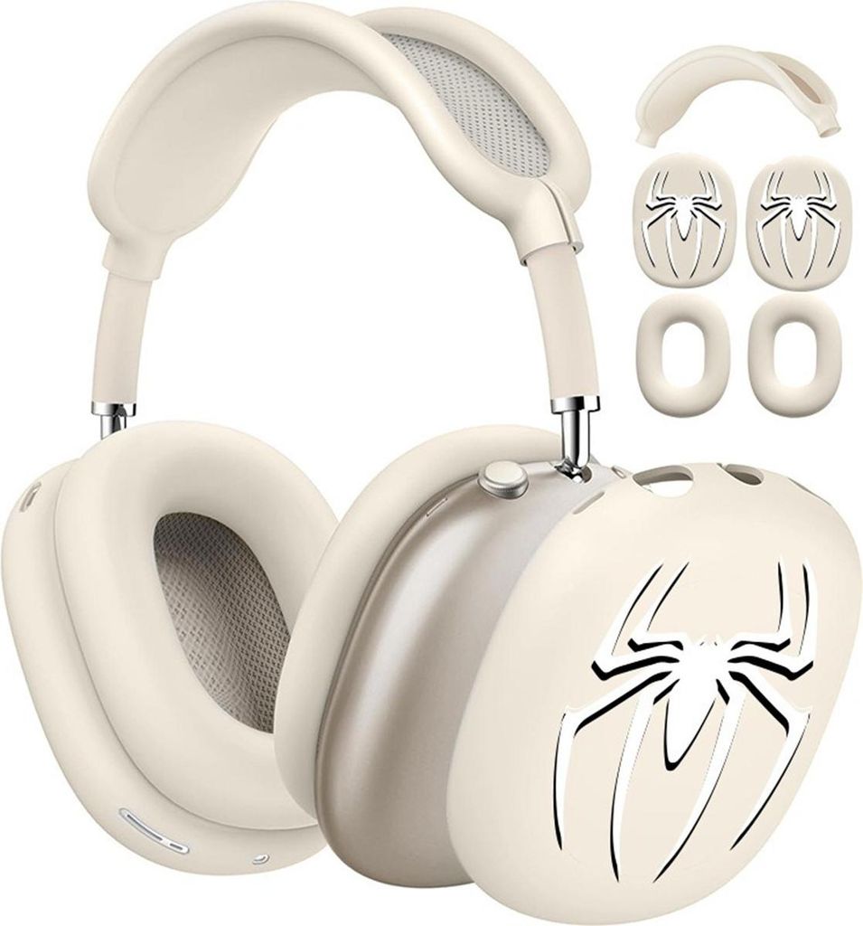 INF Spinnen-Design Silikon Schutzhülle für AirPods Max 3er-Set Weiß