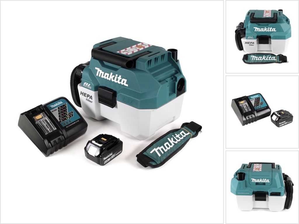 Makita DVC 750 LRG1X3 Akku Staubsauger Nass und Trockensauger 18 V tragbar + 1x 6,0 Ah Akku und Lader - ohne Zubehör