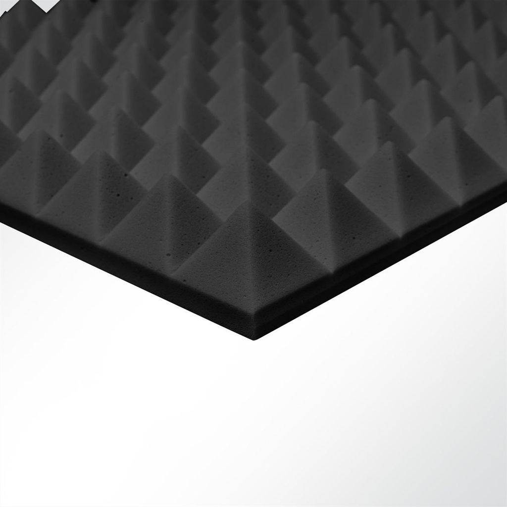 Basotect Pyramidenschaum Noppenschaum schwarz Dark EcoBalanced 1000x500x50mm Schallabsorber Schallschutz Schalldämmung für Wand und Decke