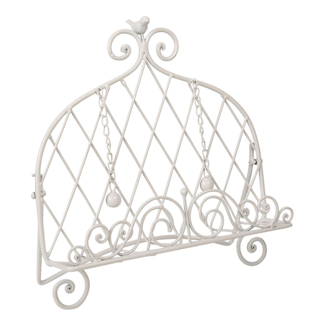 Clayre & Eef Kochbuchständer 34x17x35 cm Weiß Eisen