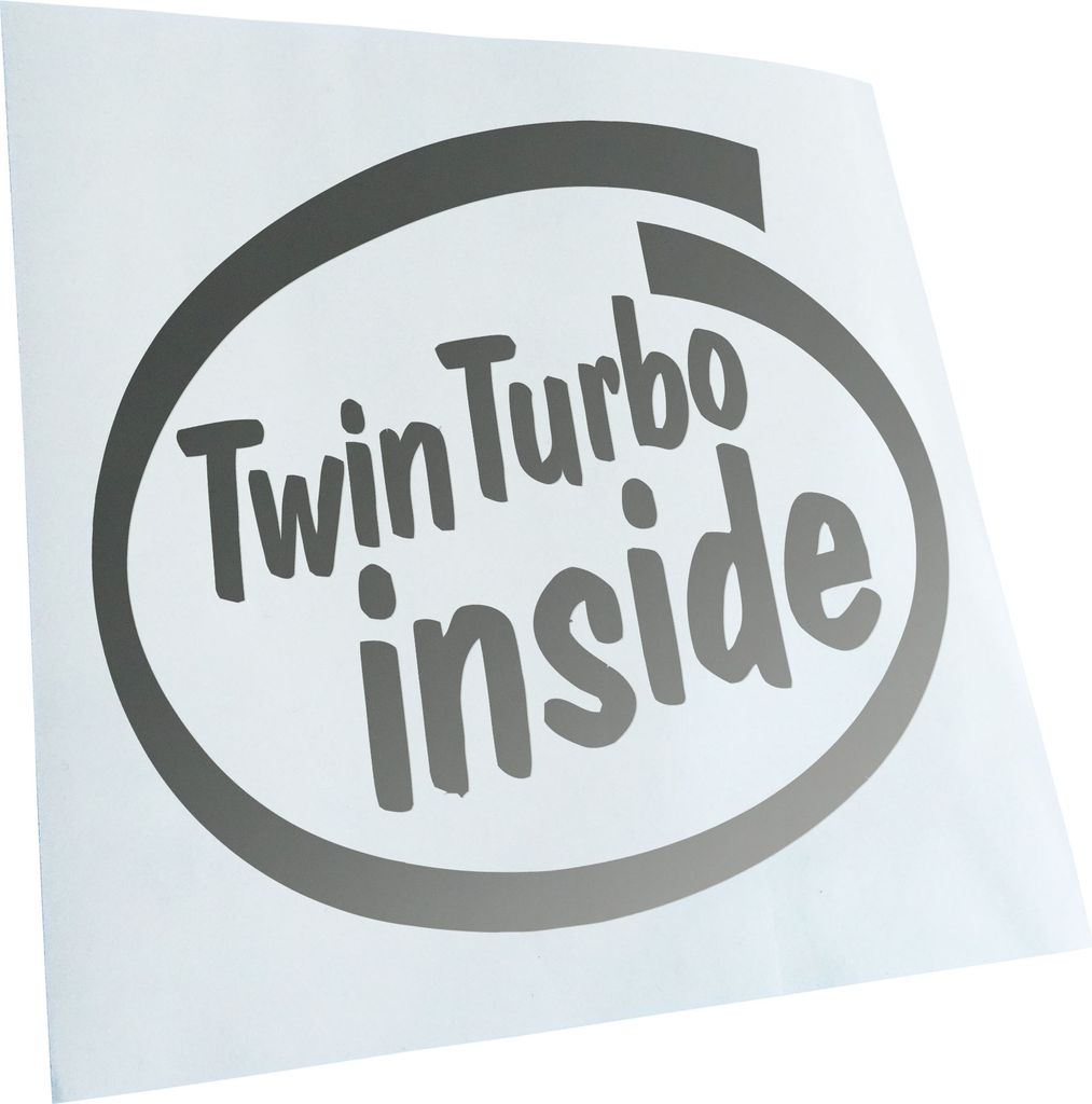 Kiwistar - Autoaufkleber - Twin Turbo Inside Heckscheibe - Aufkleber für Auto Kfz Fahrrad, LKW, Truck Mofa
