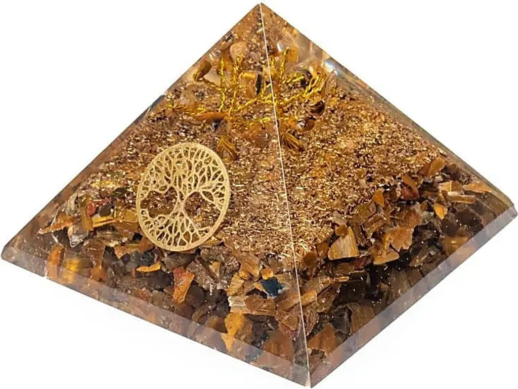 Pyramide de Méditation Oeil de Tigre 7cm : Protection et Harmonie