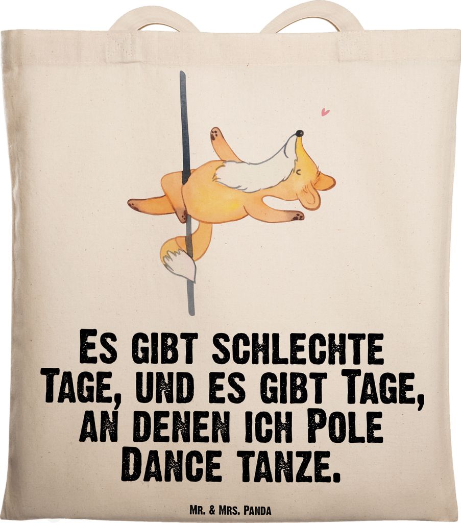 Mr. & Mrs. Panda festivaltasche Fuchs Poledance - Transparent - Geschenk, Pole Dance, Tanzen, Tanz, Einkaufstasche, Tragetasche, Schultasche, Tasch...