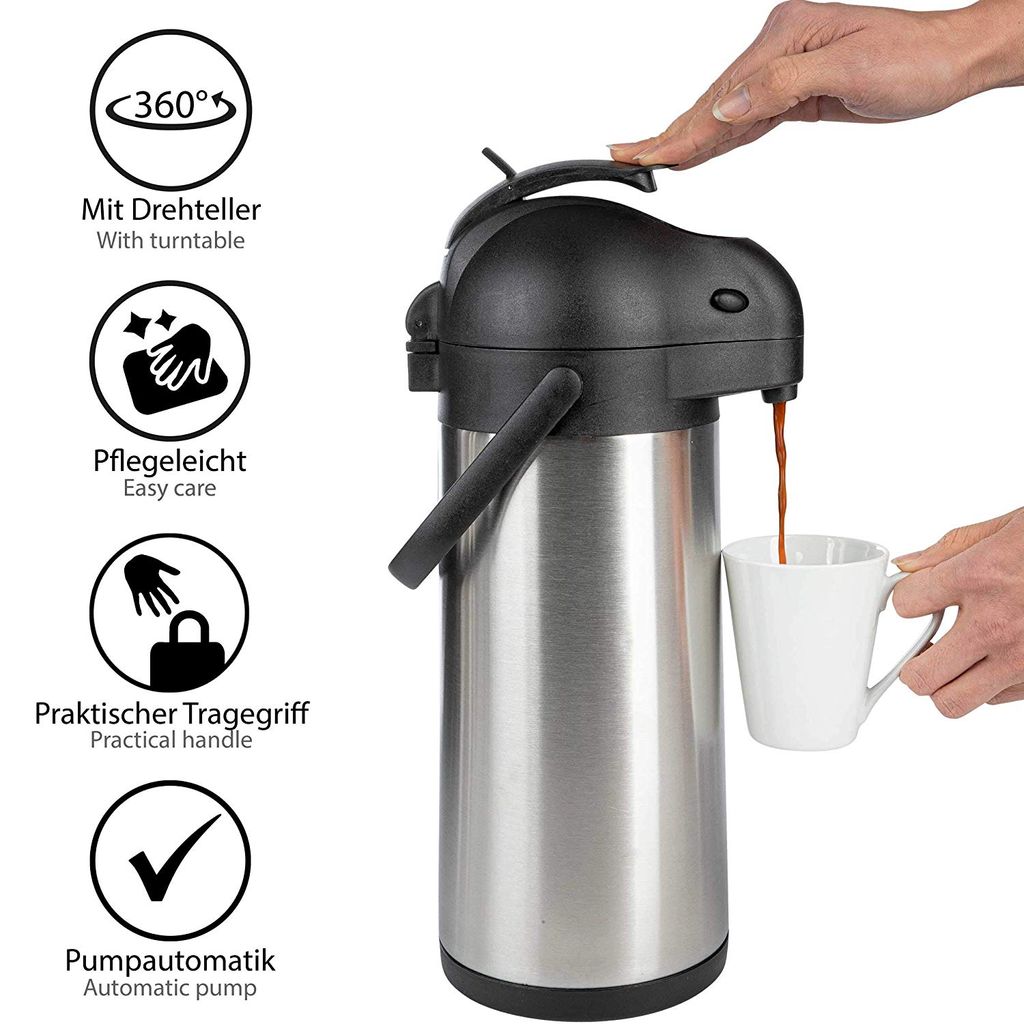 Kaffee Pumpkanne Airpot Kaffeekanne Thermospumpkanne Thermoskanne Isolierkanne 