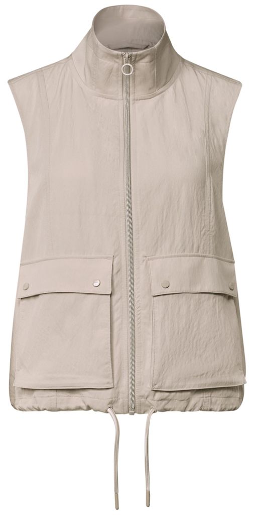 Street One Short Vest w. Drawstring Detai clay sand 36