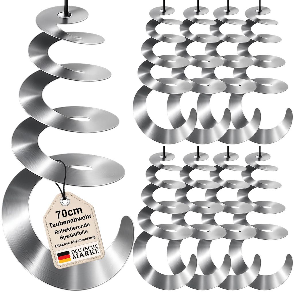 Windspirale 9er Set Vogelabwehr Windspiel Reflektierend Produktbild 