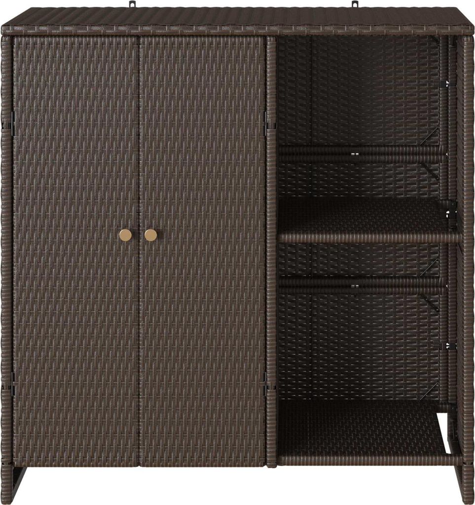 "Winter Sale" Schränke & Zubehör - Braun Aufbewahrungsschrank mit Regal Braun 100x36x102cm Rattan DE3823638