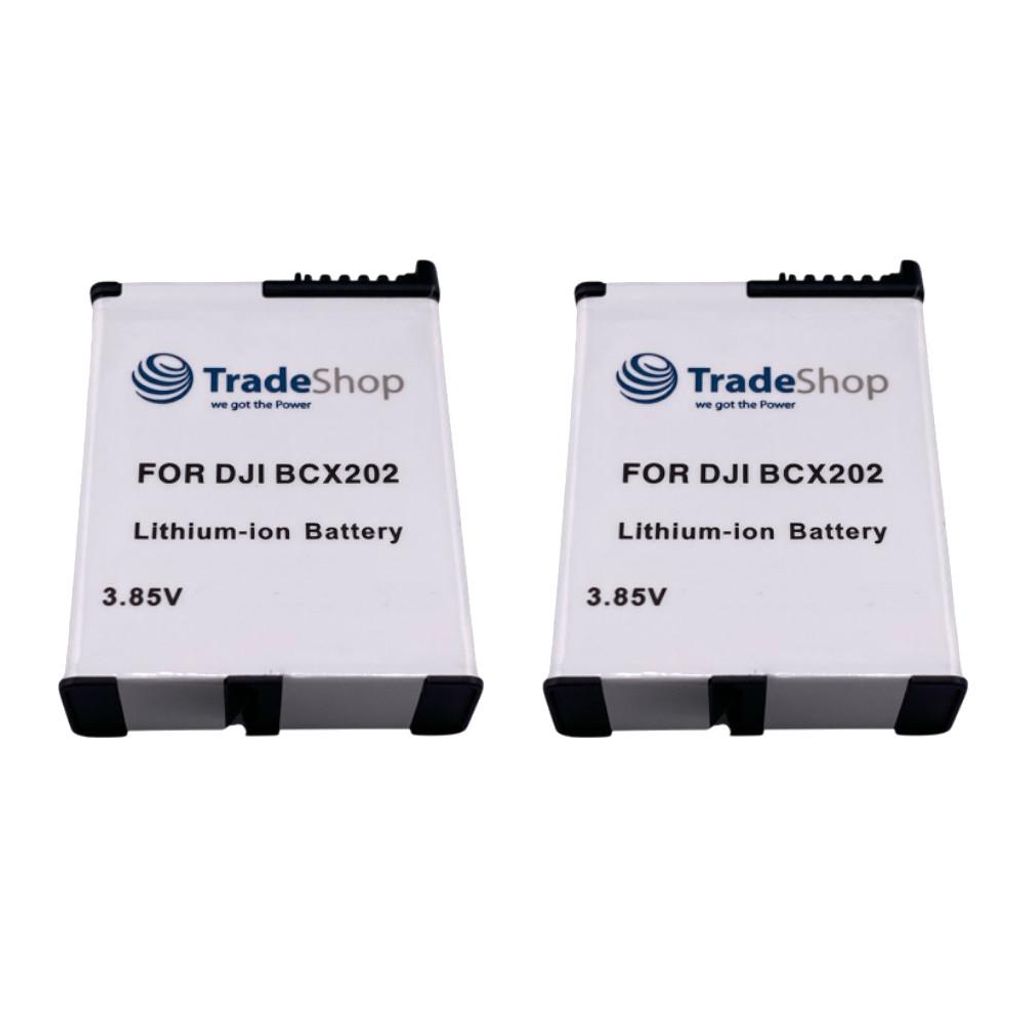 2x Trade-Shop Li-Ion Akku 3,85V / 1800mAh kompatibel mit DJI Osmo Action 3, 4, 5 ersetzt BCX202 / Actioncam, Action-Kamera Zubehör Battery