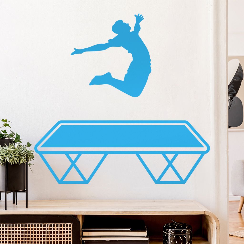 Trampolin Springen Figur Wandtattoo Wandaufkleber Wall Sticker - Dekoration, Küche, Wohnzimmer, Schlafzimmer, Badezimmer