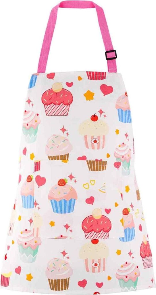 Kinderschürze,Große Taschenschürze,Kinderschürze Zum Kochen und Backen,Wasserdicht Polyester Schürzen,Gartenschürze mit Verstellbarem Gurt f...