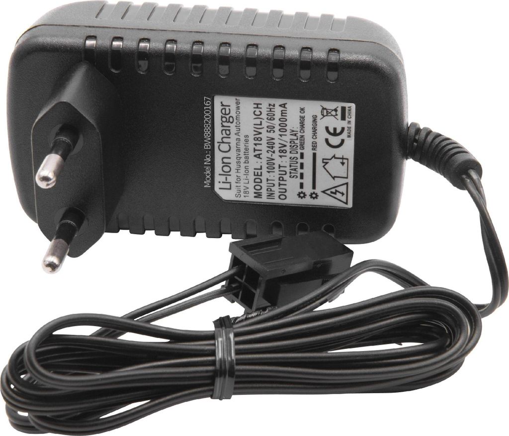 vhbw Ladegerät kompatibel mit Husqvarna Automower 320, 520, 450X, 420, 430, 330X, 430X, 440 Akku-Rasenmäher Roboter Li-Ion-Akkus (18 V)