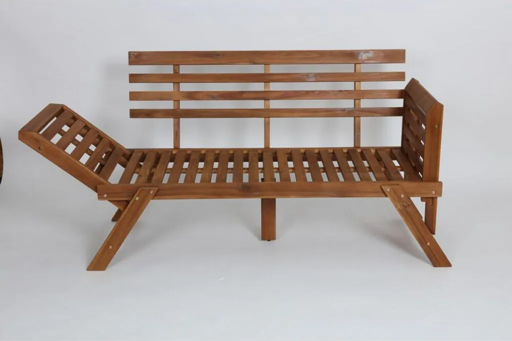 Banc Pliable Acacia 196cm - Solution gain de place pour Jardin - 7
