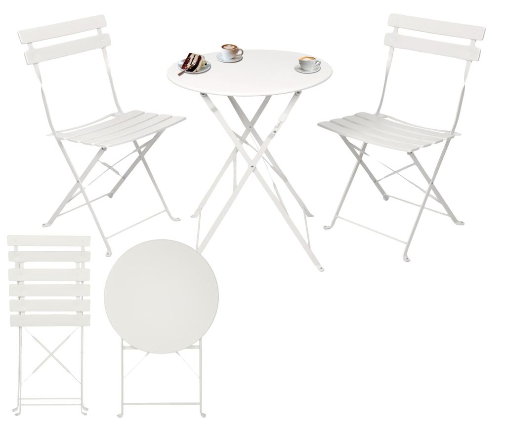 Albatros bistro set 3-dílný bílý - bistro stůl se 2 židlemi Obrázek produktu 