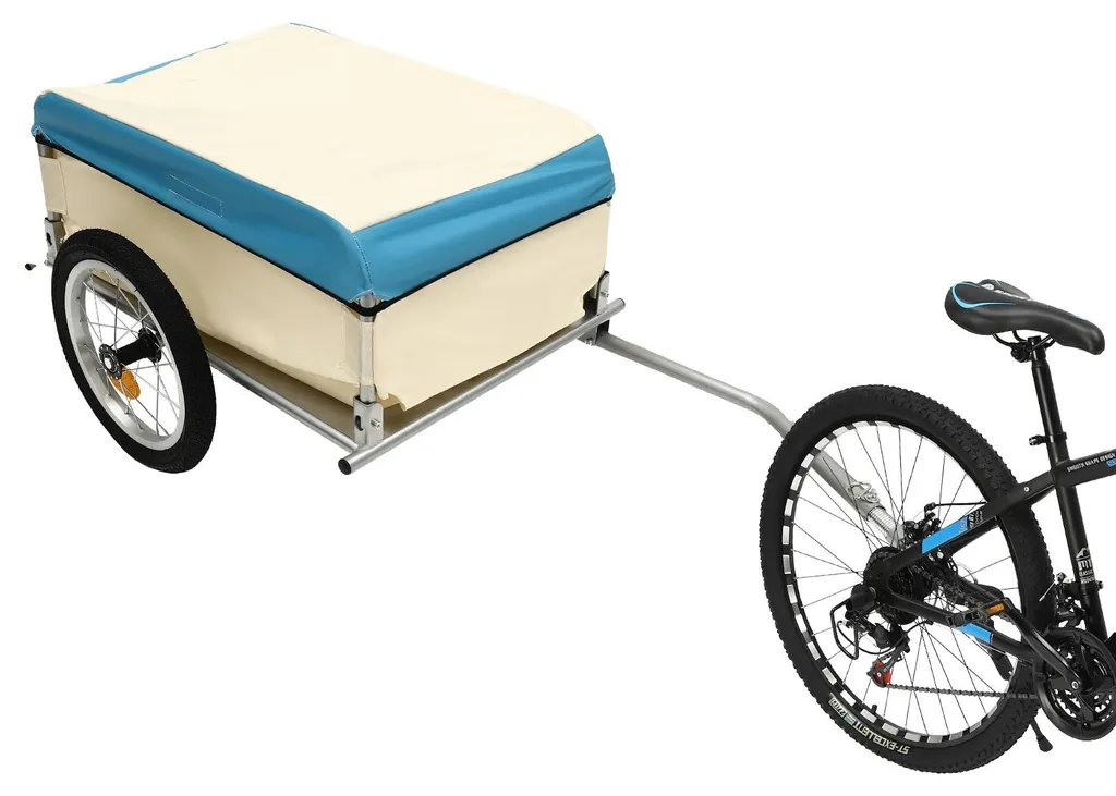 Charette de vélo blanche stable et solide pour transport de marchandises