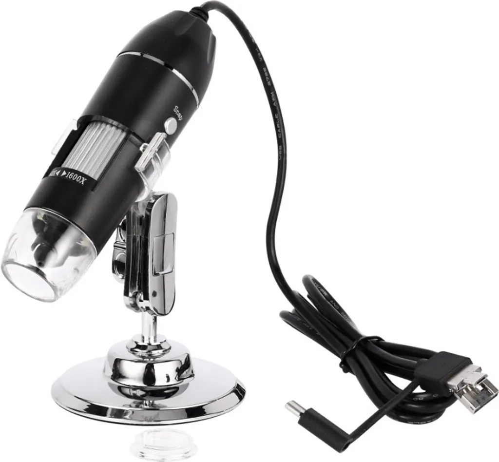 INF Microscope électronique portable 1000X noir avec éclairage LED réglable