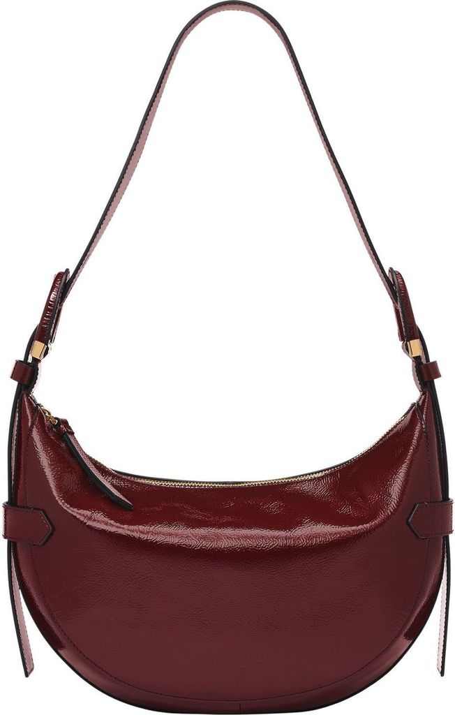 FOSSIL Leder Schultertasche Harwell Hobo Red Mahogany weinrot