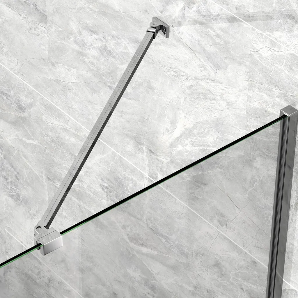 S'AFIELINA Supporto Doccia Vetro 5-6mm Lega Alluminio Cromato 50cm