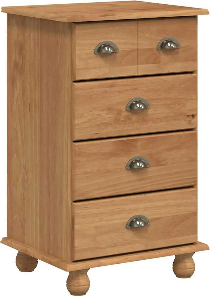 vidaXL Cassettiera ASKIM Marrone: Essenzialità in Legno di Pino 79cm