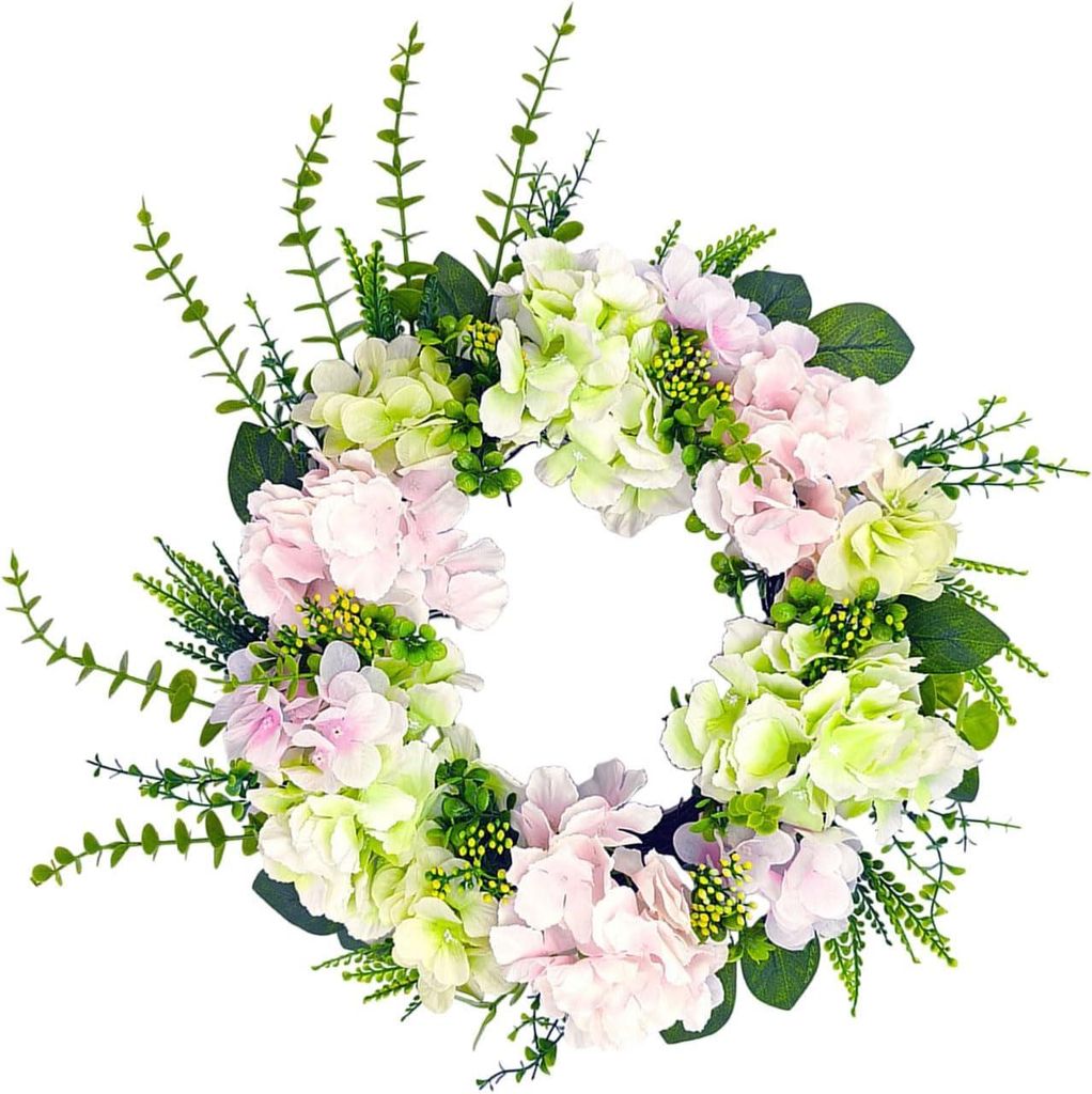 Künstlicher Hortensienkranz – 50 cm, Hochzeit/Innenbereich/Tür/Wand