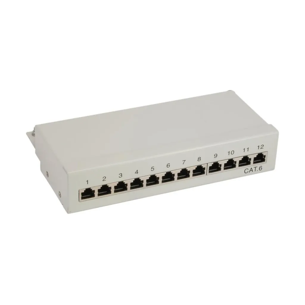 InLine 76209 Patch Panel Cat.6 12 Porte RAL7035 - Montaggio Parete