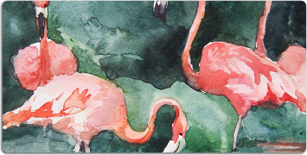 Schreibtischmatte Tischunterlage 120x60 cm Mauspad - Lackierte Flamingos.