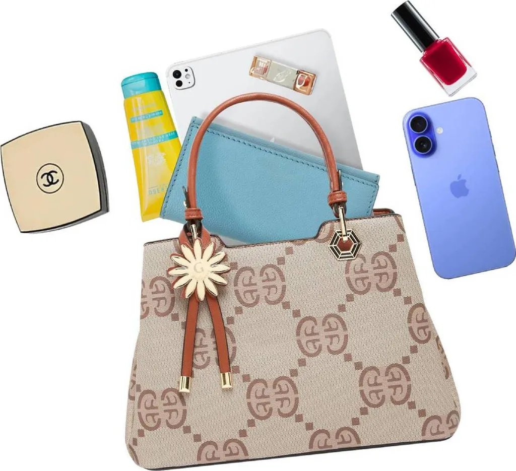 Gallantry, borsa da donna con stampa e tracolla, marrone - 5