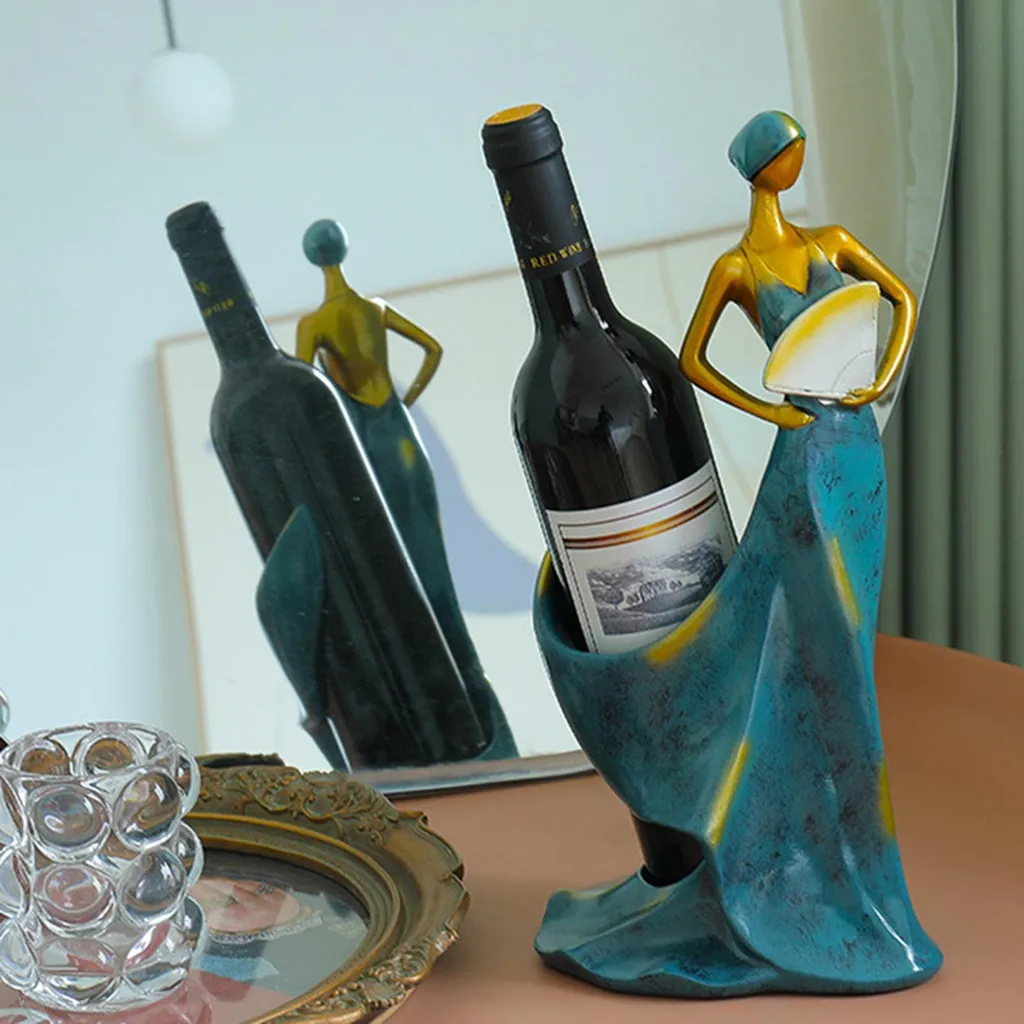 Statue Porte-bouteille Danseuse Rouge : Rangez votre vin avec style - 3