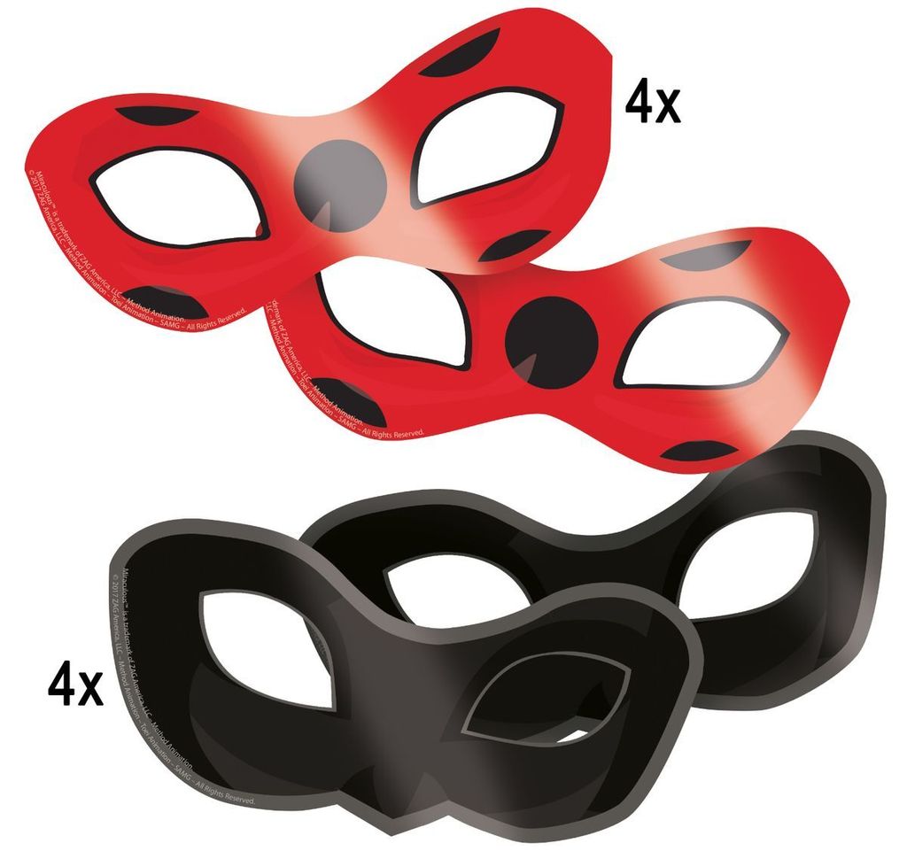 Miraculous Augenmaske  und Cat Noir Augenmaske für Kinder von Vorne