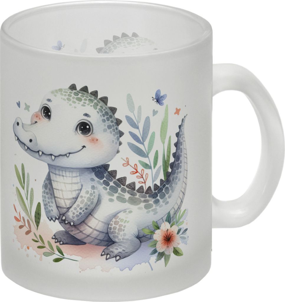 kleines Krokodil Glas Tasse