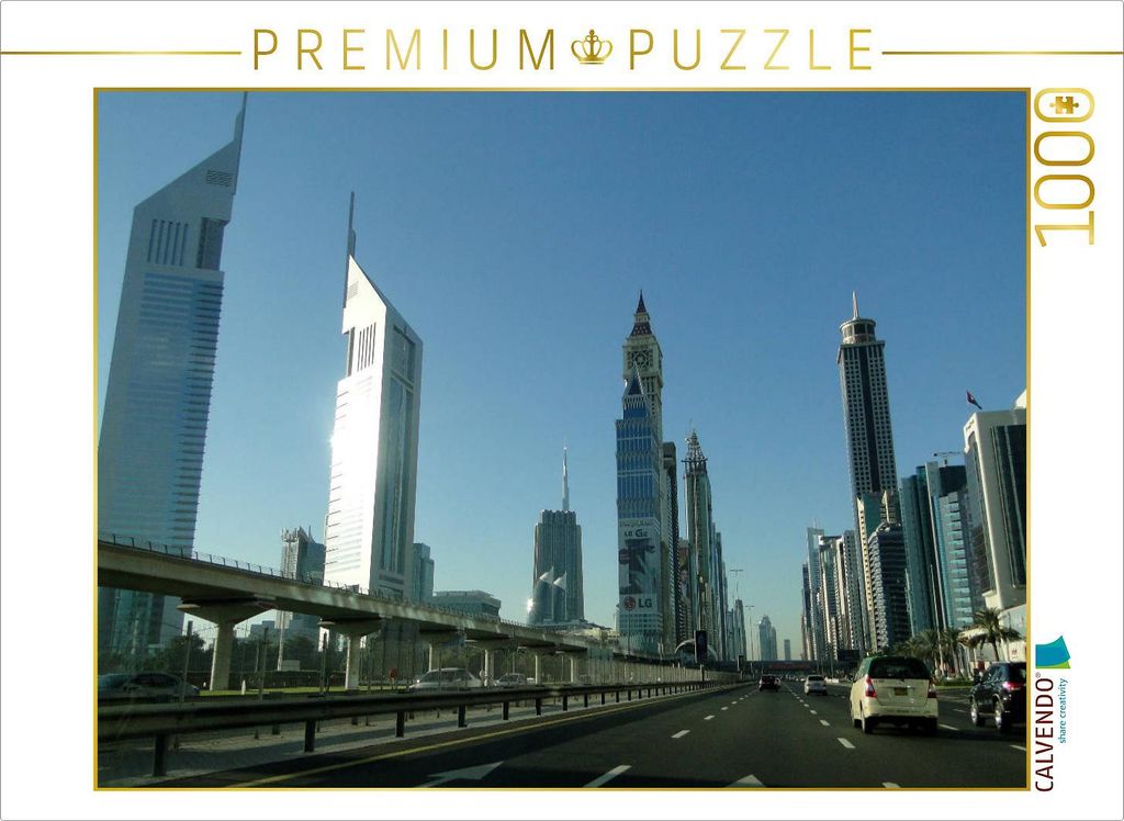 CALVENDO Puzzle Dubai - aufstrebende Archtektur | 1000 Teile Lege-Größe 64x48cm Foto-Puzzle für glückliche Stunden