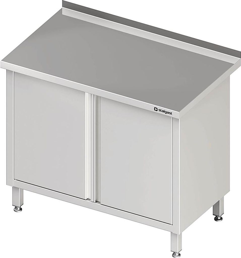 Arbeitsschrank mit Flügeltüren, 1300x700x850 mm, mit Aufkantung, verschweißt