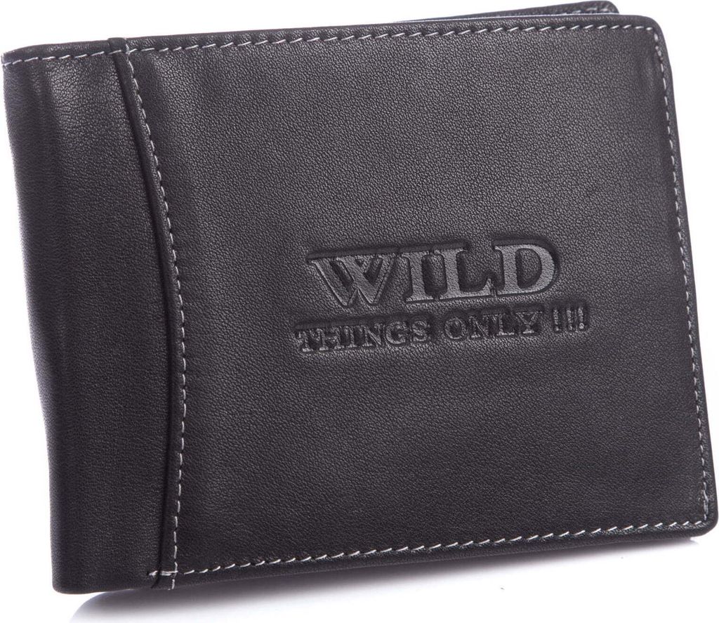 WILD Echtleder Herren Großes Geldbörse Lederportemonnaie Produktbild 