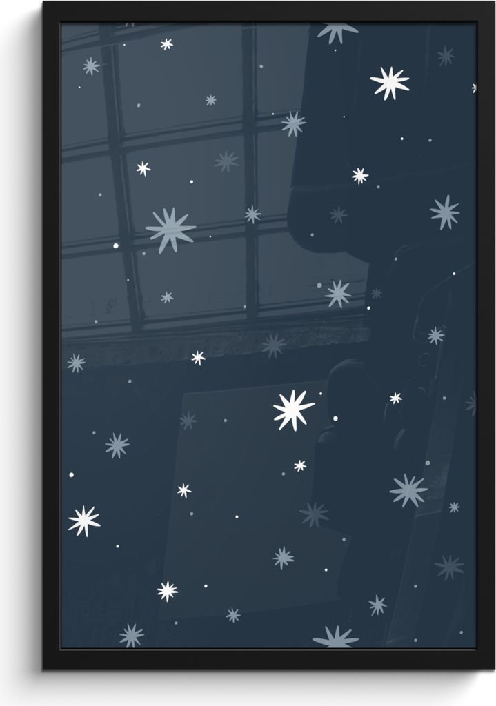 MuchoWow MuchoWow Gerahmtes Poster Stern - Muster - Kinder - Jungen - Mädchen - Baby - Kinder 40x60 cm - Poster mit zchwarzem Bilderrahmen - P...