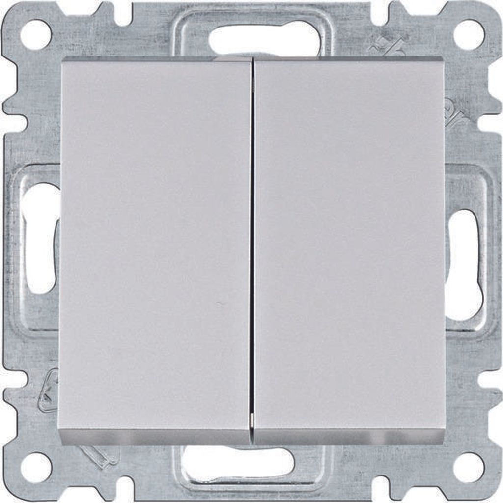 HAGER lumina Doppel-Wechselschalter silber WL0052