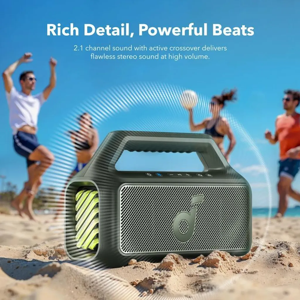 Enceinte Portable Extérieure Soundcore Boom 2 avec Son Stéréo - Vert