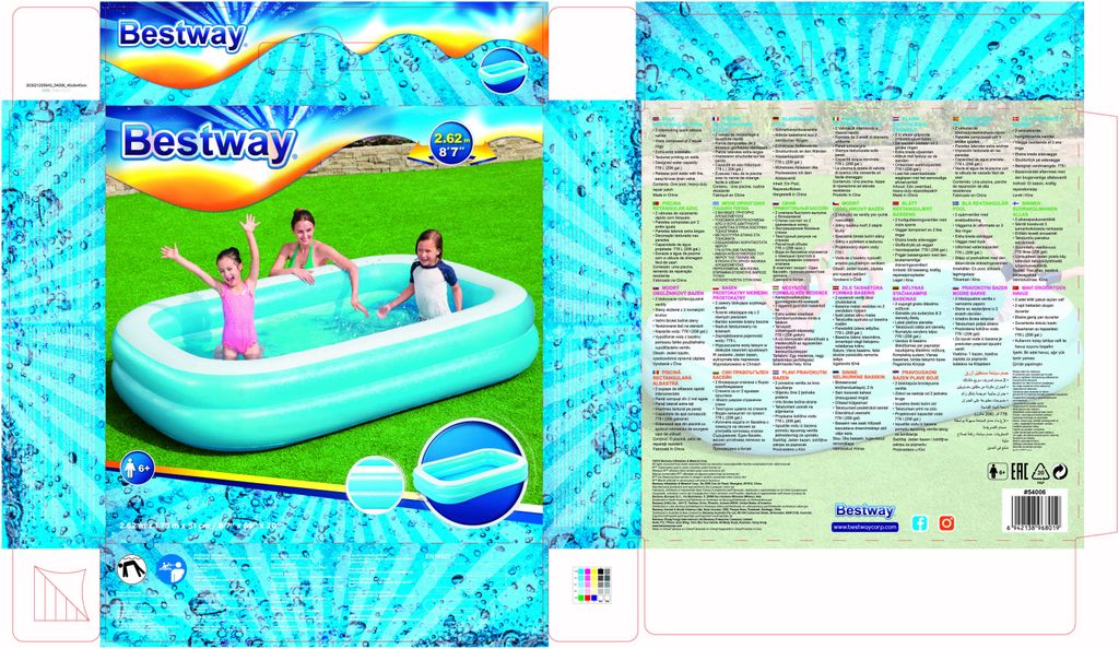Bestway Schwimmbecken  Family Pool Rectangular 262 x 175 x Produktbild 6
