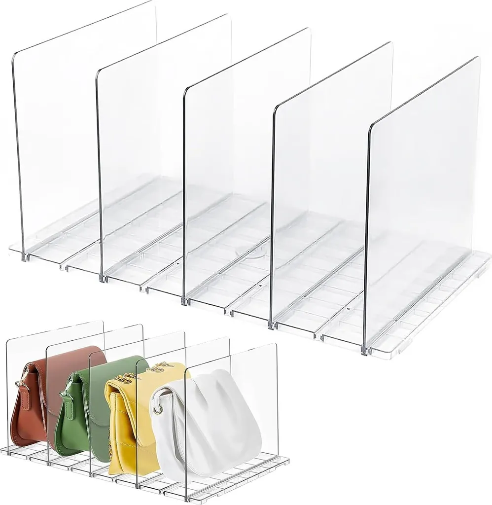 Lot de 5 séparateurs d'armoire transparents avec distance réglable