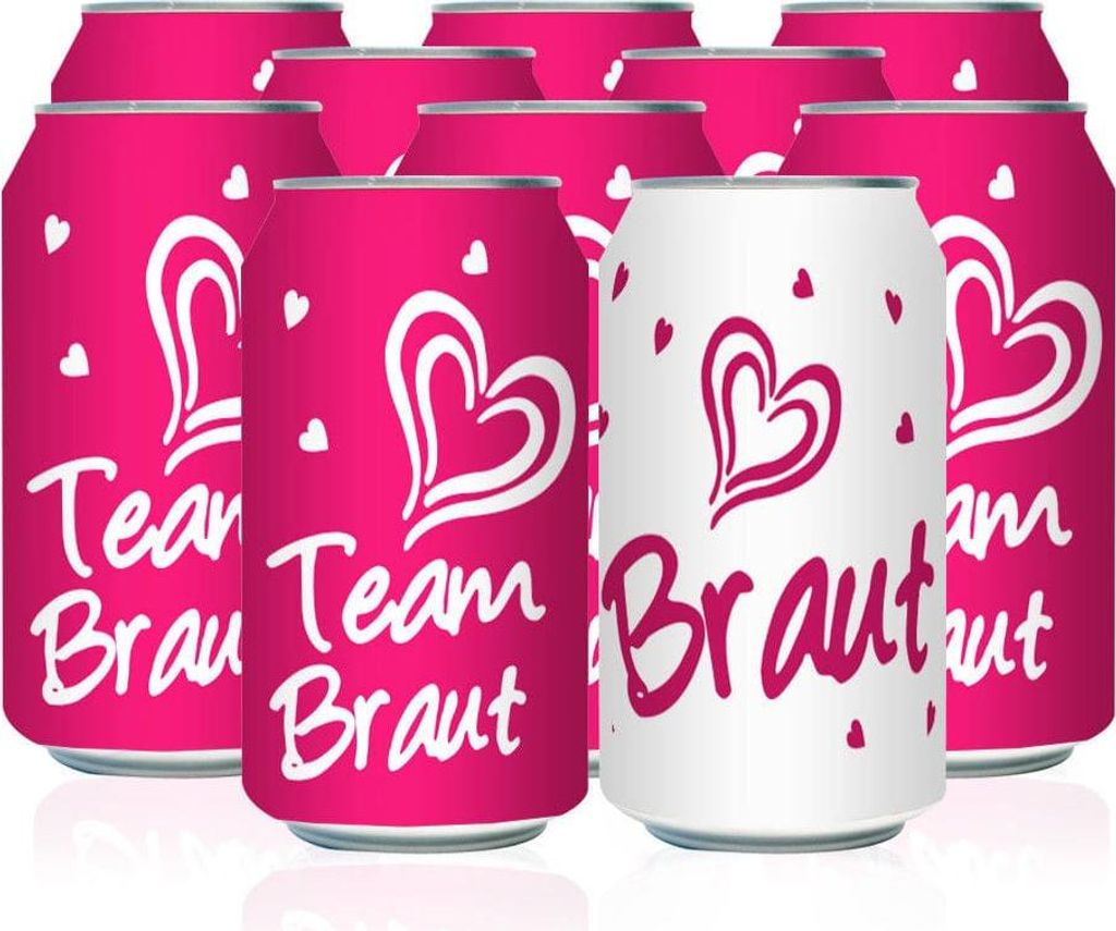 Oblique Unique Braut + Team Braut Dosen Flaschen Sticker 10 Produktbild 