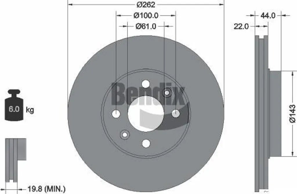Disque de frein arrière pour Scenic et Safrane - Qualité Bendix BDS1353