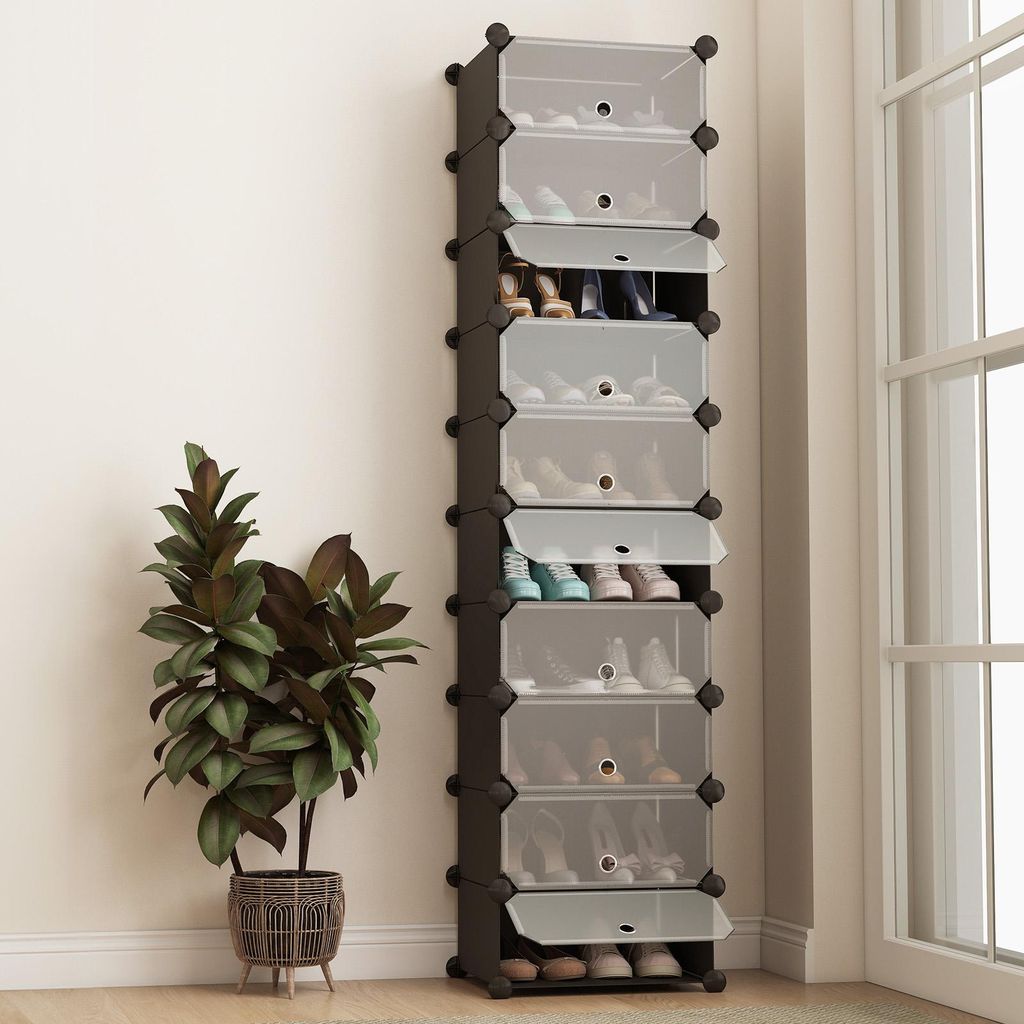 Sekey Schuhregal Schmal Schuhschrank mit 10 Fächern 1-tlg Produktbild 