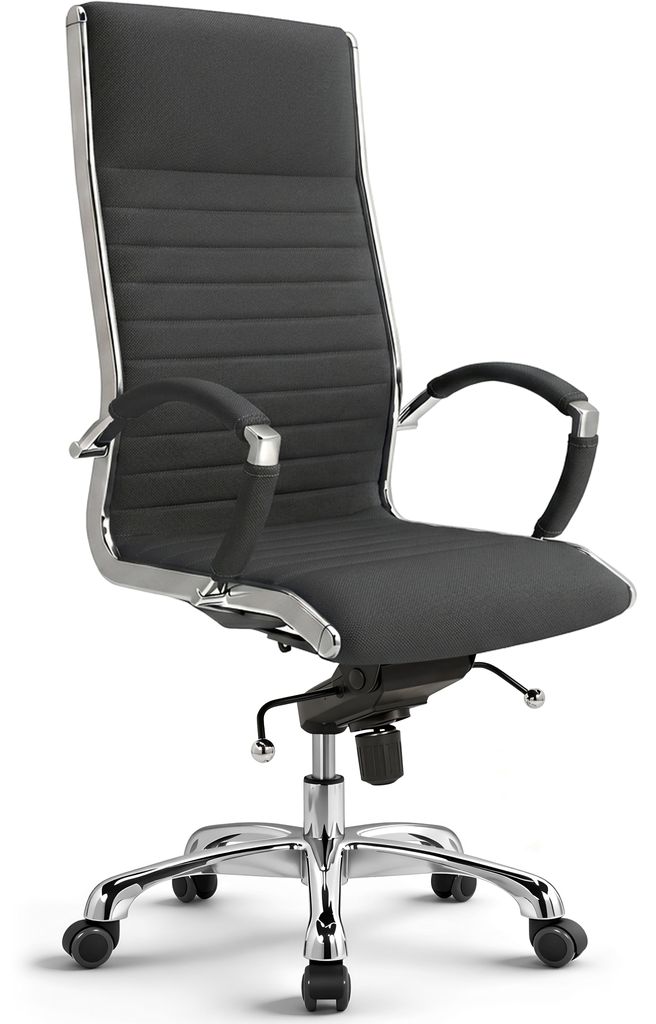 VERSEE Montreal Chefsessel Stoff Anthrazit – ergonomischer Schreibtischstuhl, atmungsaktiver Bürostuhl für langes Sitzen, stabiler Drehstuhl bi...