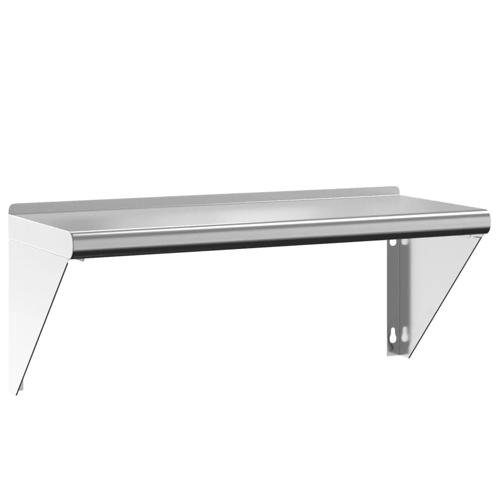Mensola Design Industriale 75x30x31 cm Acciaio Inox Argento